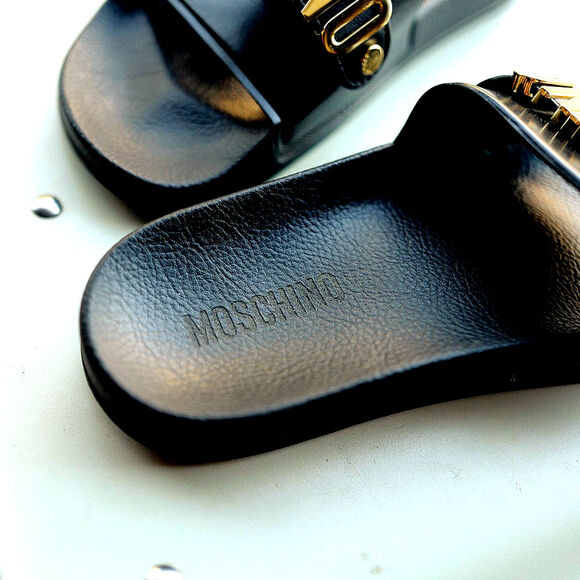 Moschino Black and Gold Sandals - Picture 9 of 16